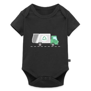 Garbage truck garbage truck recycling gift - Baby Premium short-sleeve bodysuit - black - Front