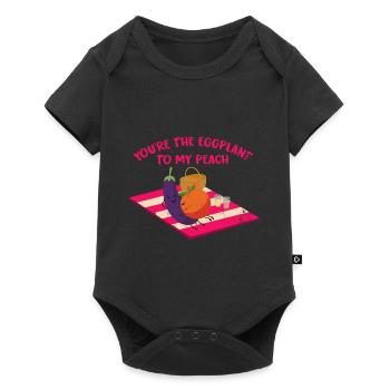 Aubergine - Baby Premium Kurzarmbody - Schwarz - Vorne