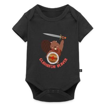 Biber - Baby Premium Kurzarmbody - Schwarz - Vorne