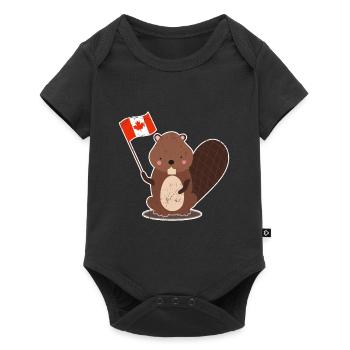 Biber - Baby Premium Kurzarmbody - Schwarz - Vorne