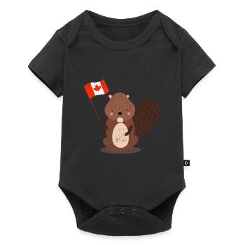Biber - Baby Premium Kurzarmbody - Schwarz - Vorne