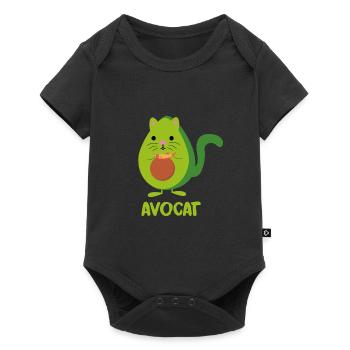 Avocado Katze Kätzchen Fisch gesund Geschenkidee - Baby Premium Kurzarmbody - Schwarz - Vorne