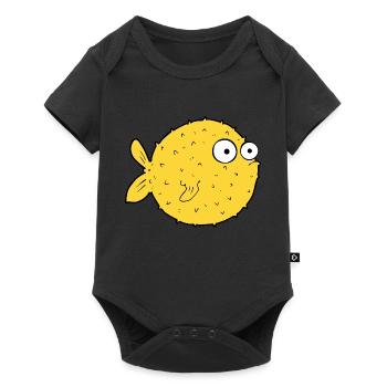 Verwirrter Kugelfisch - Baby Premium Kurzarmbody - Schwarz - Vorne