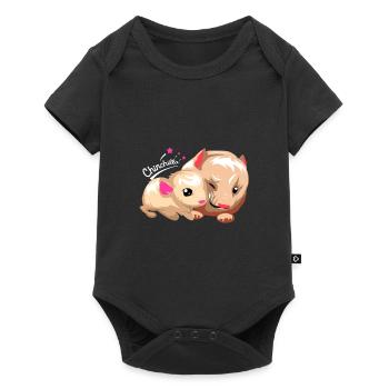 Cadeau pour animal domestique rongeur chinchilla amérique du sud - Body à manches courtes Premium Bébé - noir - Devant