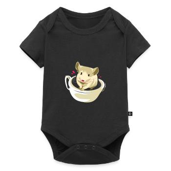 Cadeau pour animal domestique rongeur chinchilla amérique du sud - Body à manches courtes Premium Bébé - noir - Devant