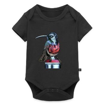 Bird on spray can - Baby Premium short-sleeve bodysuit - black - Front