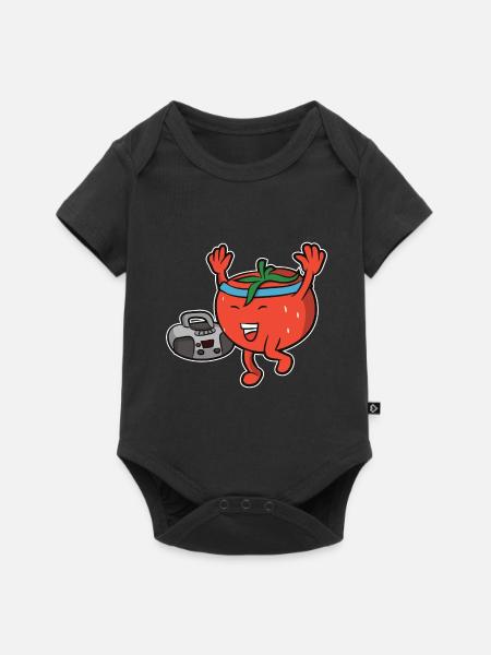 Fitness Tomate - Baby Premium Kurzarmbody - Schwarz
