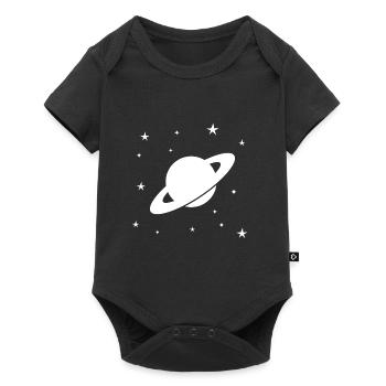Planète Saturne Système solaire Astronomie étoiles - Body à manches courtes Premium Bébé - noir - Devant