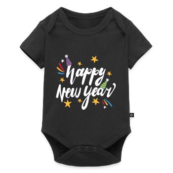 bonne année - Body à manches courtes Premium Bébé - noir - Devant