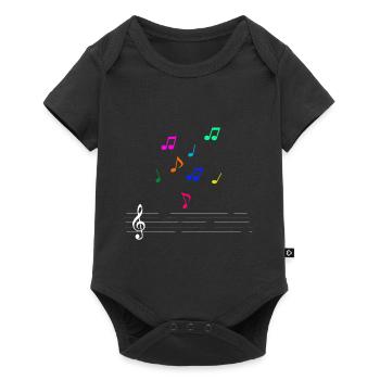 Noten - Baby Premium Kurzarmbody - Schwarz - Vorne