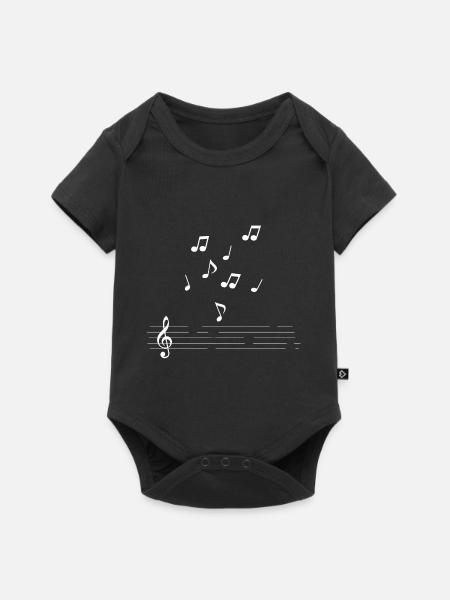 Notes de musique - Body à manches courtes Premium Bébé - noir