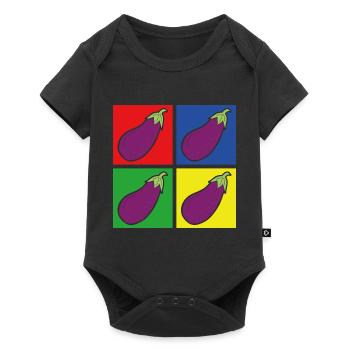 Aubergine - Body à manches courtes Premium Bébé - noir - Devant