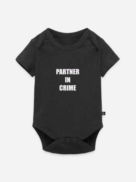 PARTNER IN CRIME - Baby Premium Kurzarmbody - Schwarz