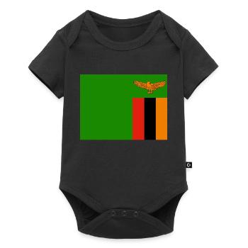 Flag of Zambia (zm) - Baby Premium short-sleeve bodysuit - black - Front