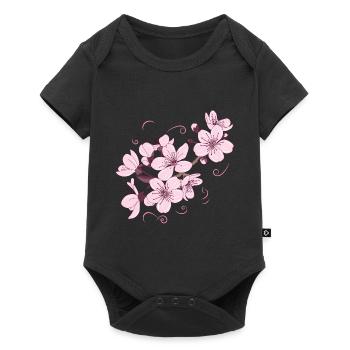 Flower Japanese Cool Gift - Baby Premium short-sleeve bodysuit - black - Front