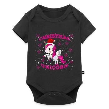 Licorne de Noël - Body à manches courtes Premium Bébé - noir - Devant