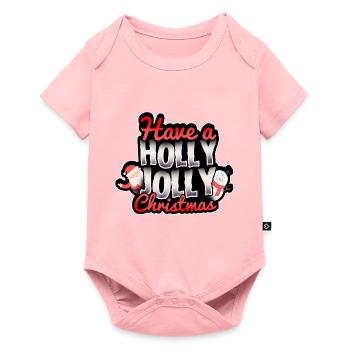 Holly jolly noël joyeux noël père noël - Body à manches courtes Premium Bébé - rose - Devant