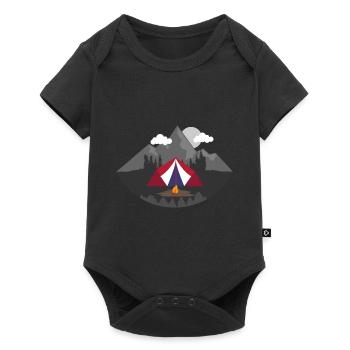 Bushcraft Clouds Mountain Wood Fire Sun Gift - Baby Premium short-sleeve bodysuit - black - Front