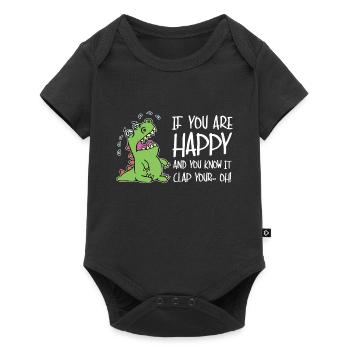 dinosaur - Baby Premium short-sleeve bodysuit - black - Front