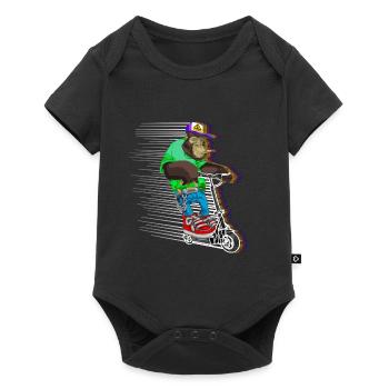 Escooter Electric Scooter E-Scooter cool monkey - Baby Premium short-sleeve bodysuit - black - Front