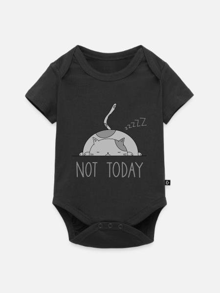 Not today Pas aujourd’hui Pas de bouc chat Dormir - Body à manches courtes Premium Bébé - noir