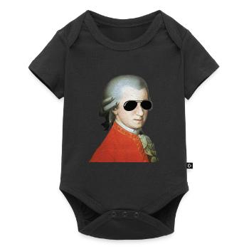 Mozart with sunglasses legend cool gift - Baby Premium short-sleeve bodysuit - black - Front