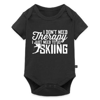 Le ski est une meilleure thérapie des sports d’hiver - Body à manches courtes Premium Bébé - noir - Devant