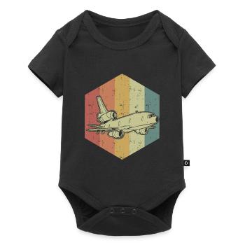 Airplane Retro Colors Cool Gift - Baby Premium short-sleeve bodysuit - black - Front