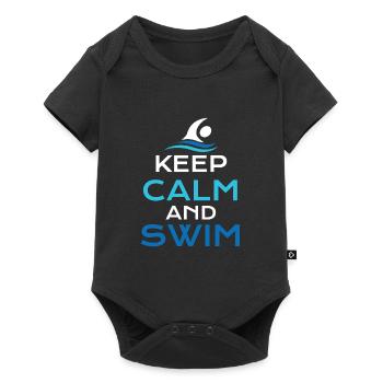 Schwimmen - Baby Premium Kurzarmbody - Schwarz - Vorne