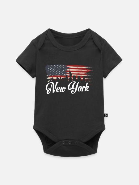New York fière drapeau patriotisme cadeau cool - Body à manches courtes Premium Bébé - noir