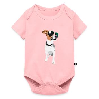 Cooler Hund mit einer Sonnenbrille,gutes Geschenk - Baby Premium Kurzarmbody - Rosa - Vorne