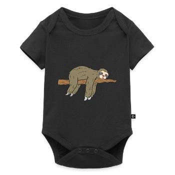 Faultier Faultiere Geschenk Sloth Ast - Baby Premium Kurzarmbody - Schwarz - Vorne