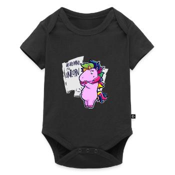 Unicorn Pregnancy Gift Horn Children - Baby Premium short-sleeve bodysuit - black - Front