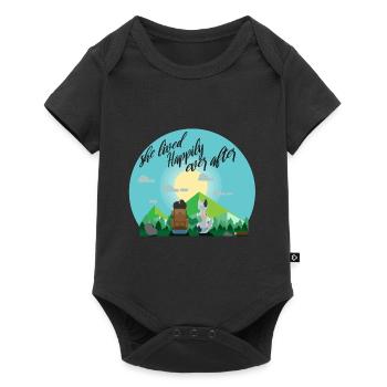 Randonnée vacances montagne liberté chien cadeau - Body à manches courtes Premium Bébé - noir - Devant