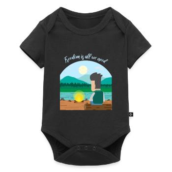 Freedom Horizon Liberté Espace Cadeau - Body à manches courtes Premium Bébé - noir - Devant