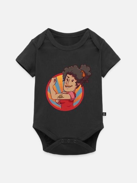 Girl Frauen Power Bizeps Kraft Geschenk - Baby Premium Kurzarmbody - Schwarz