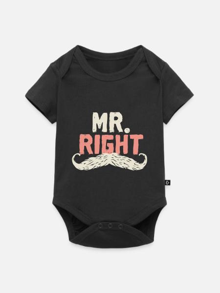 Mr. Right - Baby Premium Kurzarmbody - Schwarz