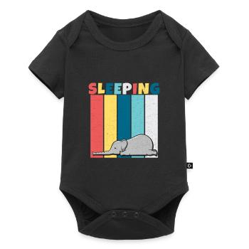Éléphant Vintage Sleeping Chilling Gift - Body à manches courtes Premium Bébé - noir - Devant