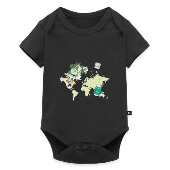 Reisen - Baby Premium Kurzarmbody - Schwarz - Vorne