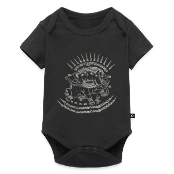 Sak Yant Thai Tattoo Three-headed Elephant Gift - Baby Premium short-sleeve bodysuit - black - Front