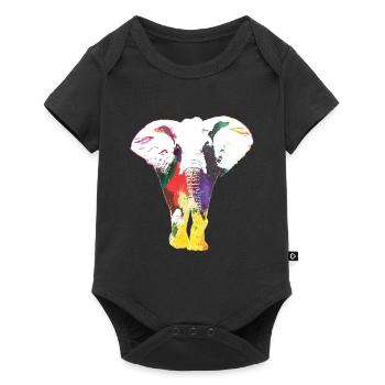 Elephant Rainbow Wildlife Cool Cadeau - Body à manches courtes Premium Bébé - noir - Devant