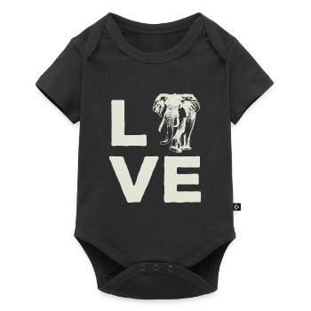 Elephant Love Animal Zoo Wildlife Cool Gift - Baby Premium short-sleeve bodysuit - black - Front