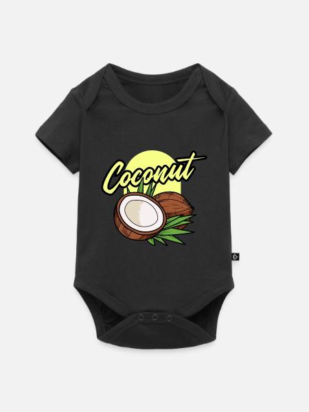 Kokosnuss Sommer Cooles Geschenk - Baby Premium Kurzarmbody - Schwarz