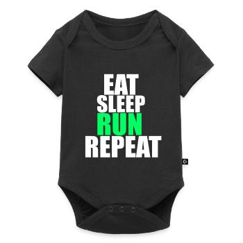 Eat Sleep Run Repeat! - Baby Premium Kurzarmbody - Schwarz - Vorne