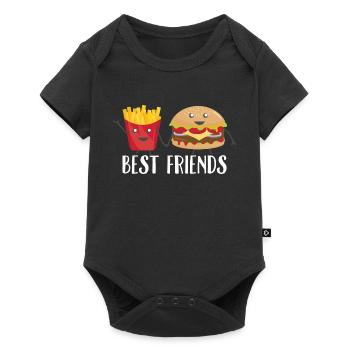 Les meilleurs amis Burger Frite Foodie cadeau - Body à manches courtes Premium Bébé - noir - Devant
