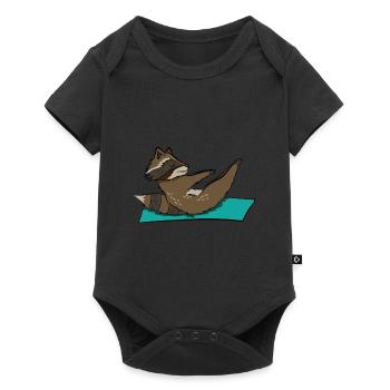 Fitness raton laveur. cadeau sport yoga animal doux - Body à manches courtes Premium Bébé - noir - Devant