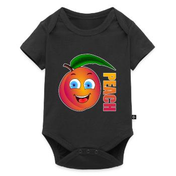 Peach Pfirsich - Baby Premium Kurzarmbody - Schwarz - Vorne