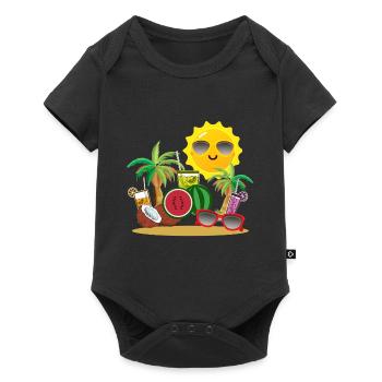 Fête de vacances d'été au soleil - Body à manches courtes Premium Bébé - noir - Devant