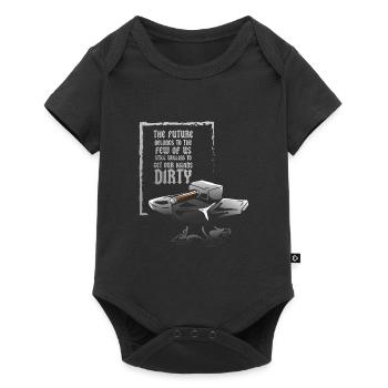 Blacksmith Schmied Hammer Amboss Hände Dreckig - Baby Premium Kurzarmbody - Schwarz - Vorne