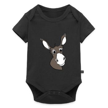 âne emil l'animal de ferme mignon - Body à manches courtes Premium Bébé - noir - Devant